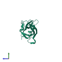 Ubiquitin carboxyl-terminal hydrolase 7 in PDB entry 2f1w, assembly 1, side view.