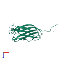 Ubiquitin carboxyl-terminal hydrolase 7 in PDB entry 2f1w, assembly 1, top view.