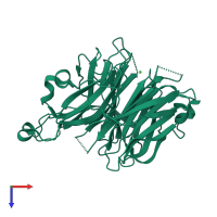 PDB entry 2f24 coloured by chain, top view.