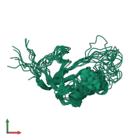 PDB entry 2f3w coloured by chain, ensemble of 12 models, front view.