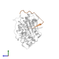 STE5 peptide in PDB entry 2f49, assembly 1, side view.