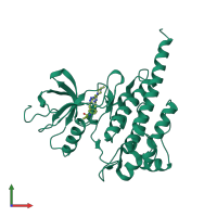 Monomeric assembly 1 of PDB entry 2f4j coloured by chemically distinct molecules, front view.