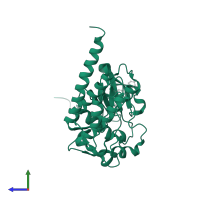 Tyrosine-protein kinase ABL1 in PDB entry 2f4j, assembly 1, side view.