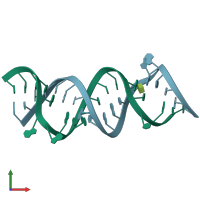 PDB entry 2f4s coloured by chain, front view.