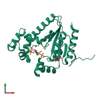 PDB entry 2f6r coloured by chain, front view.