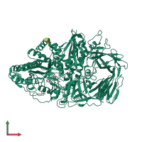 PDB entry 2f7p coloured by chain, front view.
