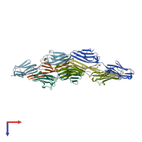 PDB entry 2f8v coloured by chain, top view.