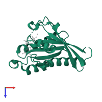 Ras-related protein Rab-11B in PDB entry 2f9l, assembly 1, top view.