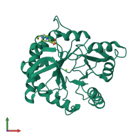 Monomeric assembly 2 of PDB entry 2f9r coloured by chemically distinct molecules, front view.