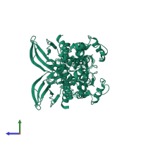 Mitogen-activated protein kinase FUS3 in PDB entry 2fa2, assembly 1, side view.