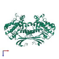 Mitogen-activated protein kinase FUS3 in PDB entry 2fa2, assembly 1, top view.