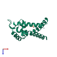 PDB entry 2fbh coloured by chain, top view.