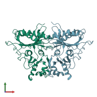 PDB entry 2fbp coloured by chain, front view.