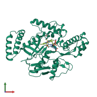 PDB entry 2fc1 coloured by chain, front view.