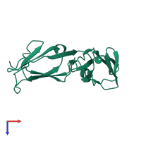 PDB entry 2fcb coloured by chain, top view.