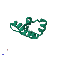 PDB entry 2fce coloured by chain, ensemble of 20 models, top view.