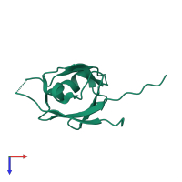 PDB entry 2fcf coloured by chain, top view.