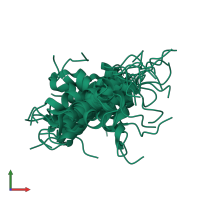 PDB entry 2fcg coloured by chain, ensemble of 20 models, front view.