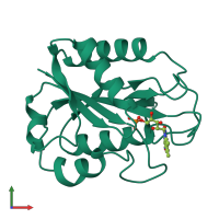 PDB entry 2fcr coloured by chain, front view.