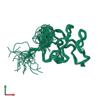 PDB entry 2feb coloured by chain, ensemble of 20 models, front view.