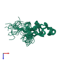 PDB entry 2feb coloured by chain, ensemble of 20 models, top view.