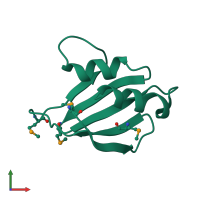 PDB entry 2ffm coloured by chain, front view.