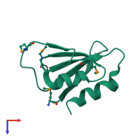 PDB entry 2ffm coloured by chain, top view.