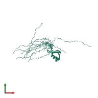 PDB entry 2ffw coloured by chain, ensemble of 13 models, front view.