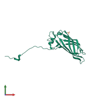 PDB entry 2fgs coloured by chain, front view.