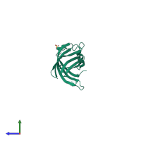 PDB entry 2fgs coloured by chain, side view.