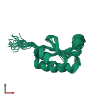PDB entry 2fgx coloured by chain, ensemble of 20 models, front view.