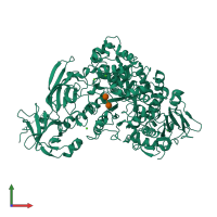 PDB entry 2fh8 coloured by chain, front view.