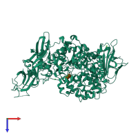PDB entry 2fh8 coloured by chain, top view.
