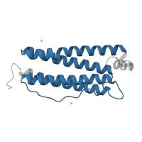 The deposited structure of PDB entry 2fha contains 1 copy of Pfam domain PF00210 (Ferritin-like domain) in Ferritin heavy chain. Showing 1 copy in chain A.