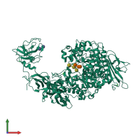 PDB entry 2fhc coloured by chain, front view.
