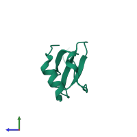 PDB entry 2fht coloured by chain, side view.