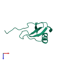PDB entry 2fht coloured by chain, top view.