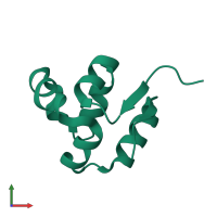 PDB entry 2fi0 coloured by chain, front view.
