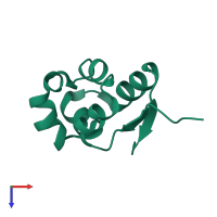 PDB entry 2fi0 coloured by chain, top view.