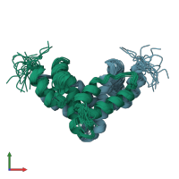 PDB entry 2fi2 coloured by chain, ensemble of 20 models, front view.