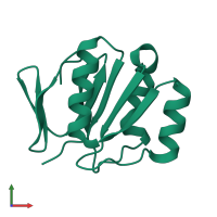 PDB entry 2fi9 coloured by chain, front view.