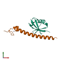 PDB entry 2fid coloured by chain, front view.