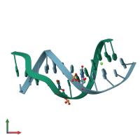 PDB entry 2fii coloured by chain, front view.