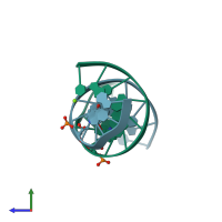 PDB entry 2fii coloured by chain, side view.