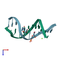 PDB entry 2fii coloured by chain, top view.