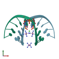 PDB entry 2fij coloured by chain, front view.