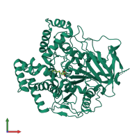 PDB entry 2fj0 coloured by chain, front view.