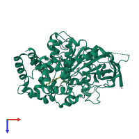PDB entry 2fj0 coloured by chain, top view.