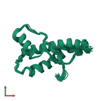 PDB entry 2fj3 coloured by chain, ensemble of 15 models, front view.