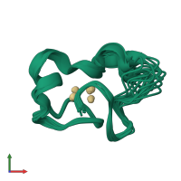 PDB entry 2fj4 coloured by chain, ensemble of 20 models, front view.